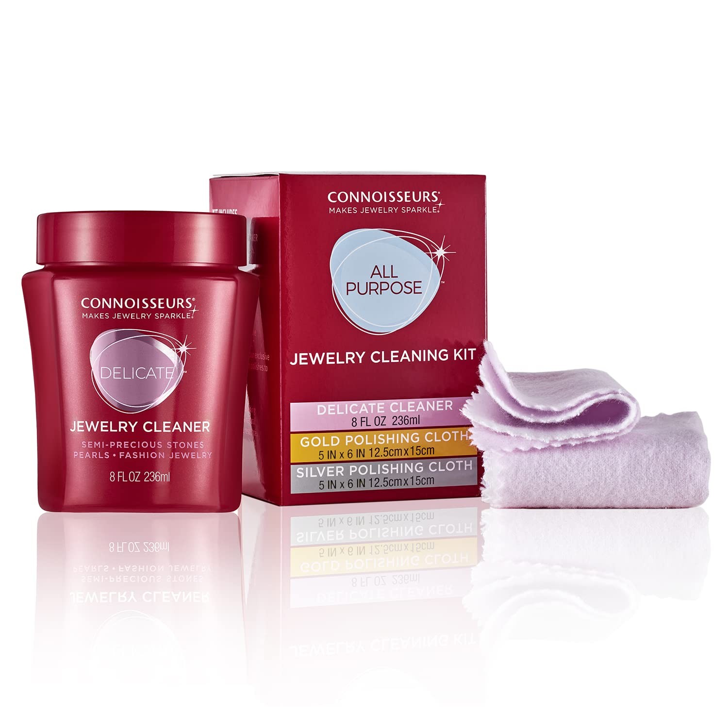 All-Purpose Cleaning Kit | Includes Delicate Jewelry Cleaner Solution and 2 Pol
