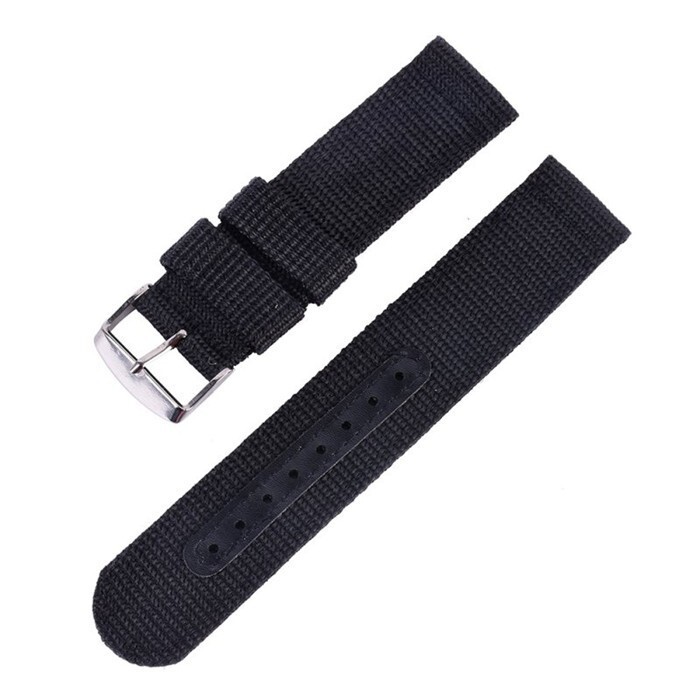 Rugged Sailcloth Lether Lining Canvas Watch Strap Band 18/20/22/24mm Universal