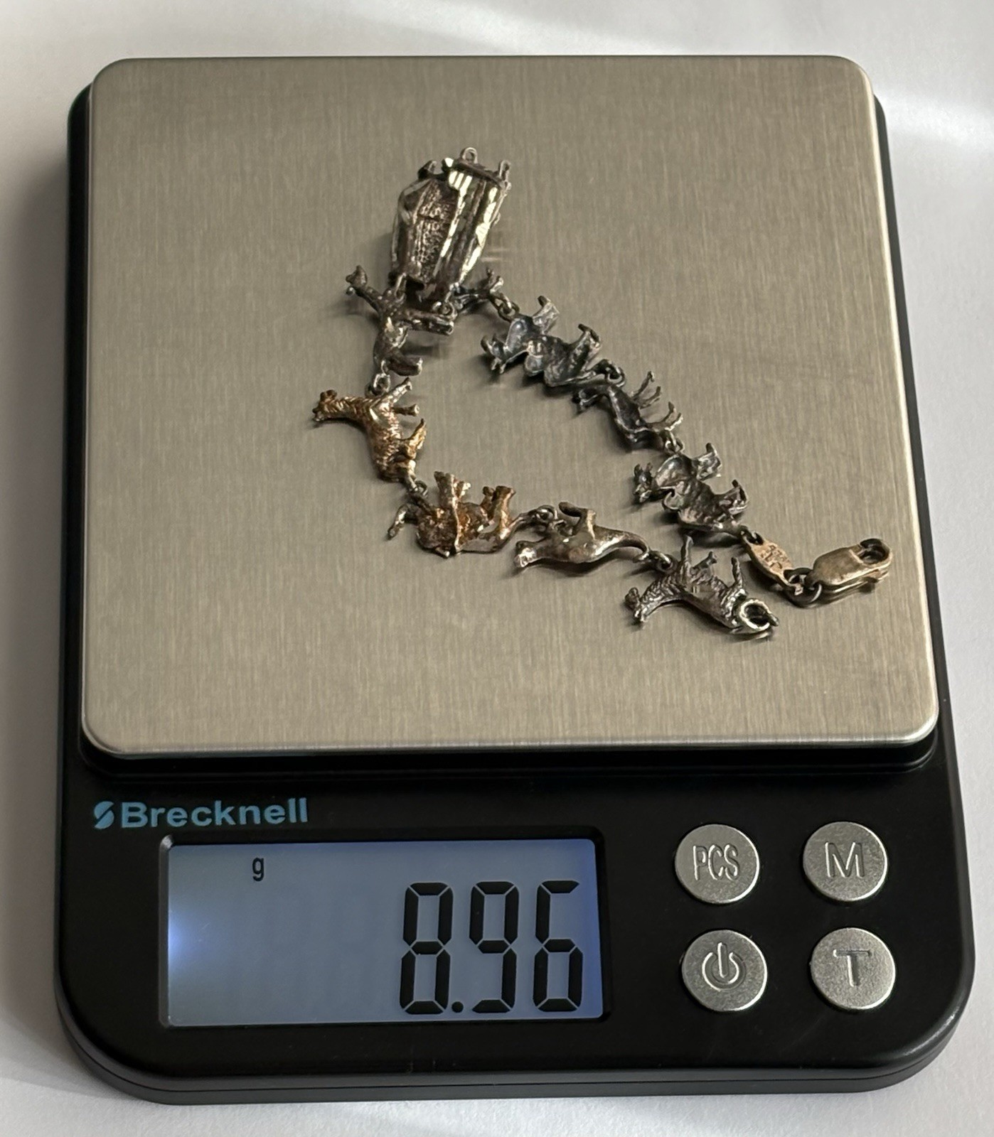 VTG Sterling Silver Noah’s Ark Bracelet 7.5in Diamond Cut LOVELY Ladies 925 JT