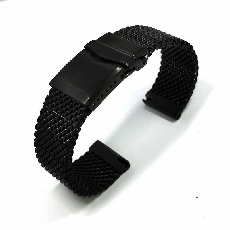 Brushed Solid Stainless Steel Watch Band Strap Shark Mesh Bracelet Quick Release