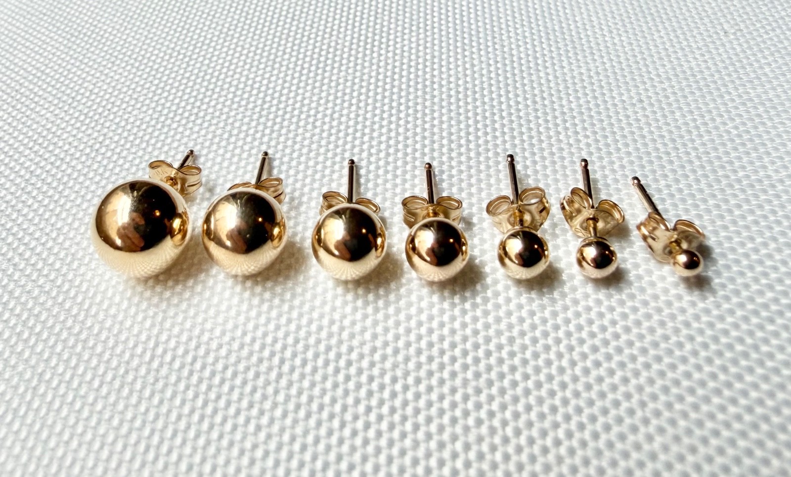 Classic 14k Gold Filled Round Ball Stud Earrings 2mm 3mm 4mm 5mm 6mm 7mm 8mm