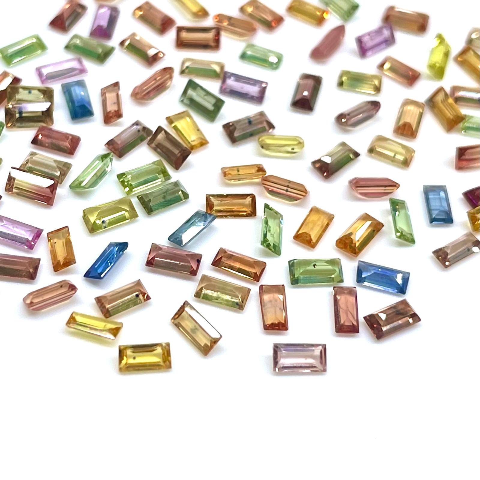 9 Pcs Natural Multi Sapphire 4x2mm Baguette Cut Dazzling Loose Gemstones Lot