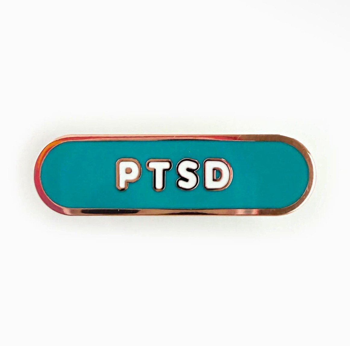 PTSD Teal Enamel Metal Bar Pin | Awareness Pin Collector Gift | Accessibility