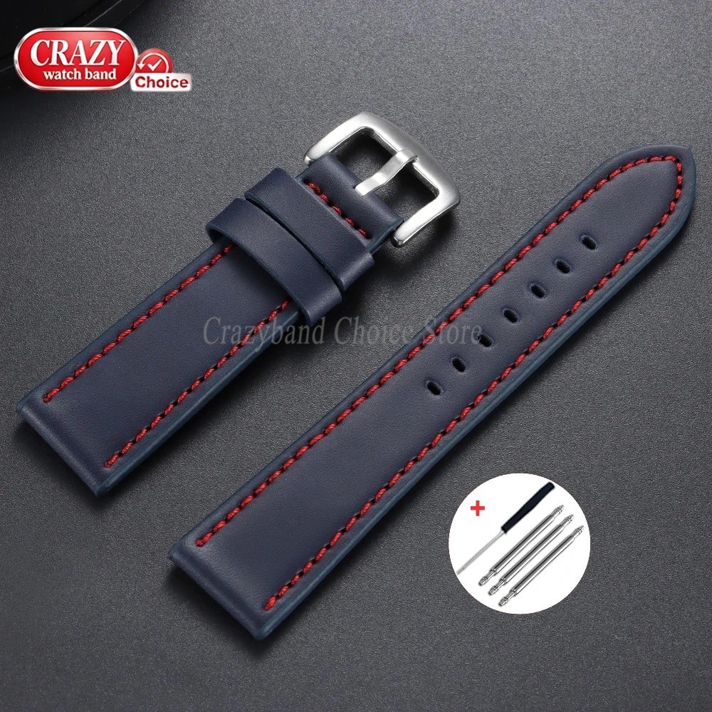 High Quality Leather Watch Band Straps mens stitched Wristband 18 20 22 24mm