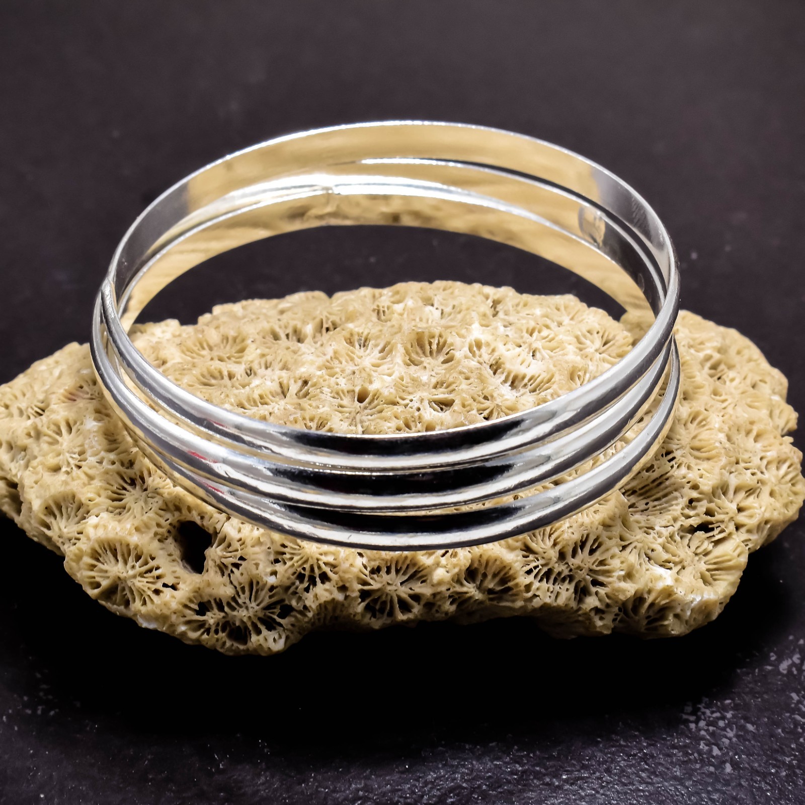 Solid 925 Sterling Silver Bangles, Beautiful Bangles Stacking Set of 7 Bangles