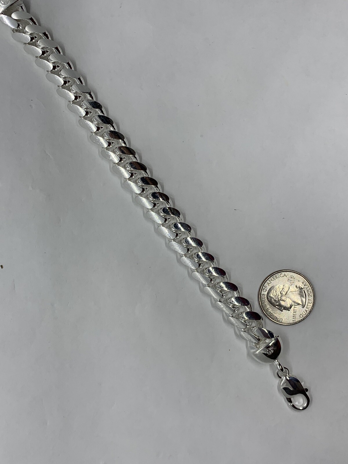 Hand Polished 13mm Solid 925 Silver Miami Cuban Link Men’s Bracelet 8″ 9″ Italy