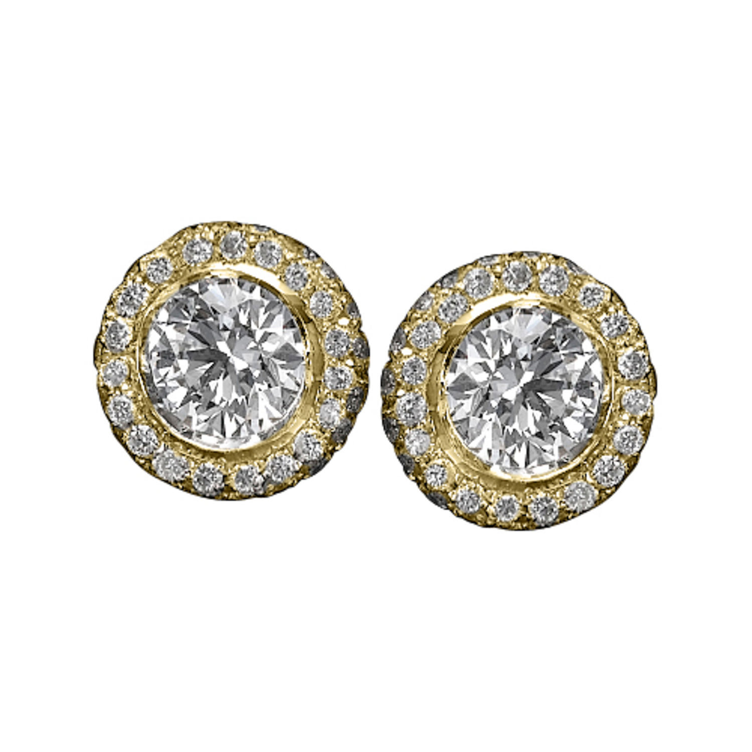 4 2/3 CT Shiny Round Cut Diamond Stud Earrings E-F/SI1-SI2 14K White Gold