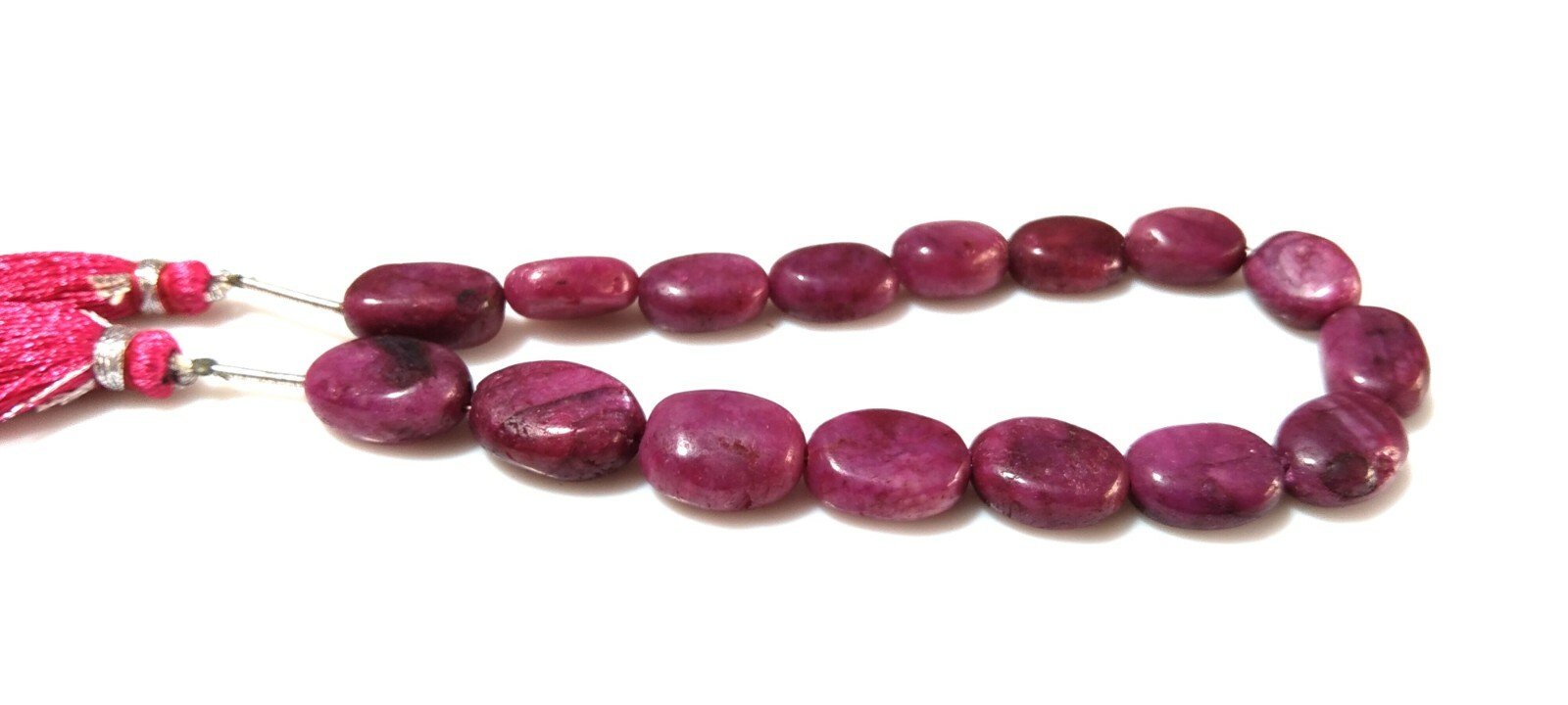 Natural Ruby Corundum Oval 9×11-12x15mm Smooth Gemstone Beads 8″Inch