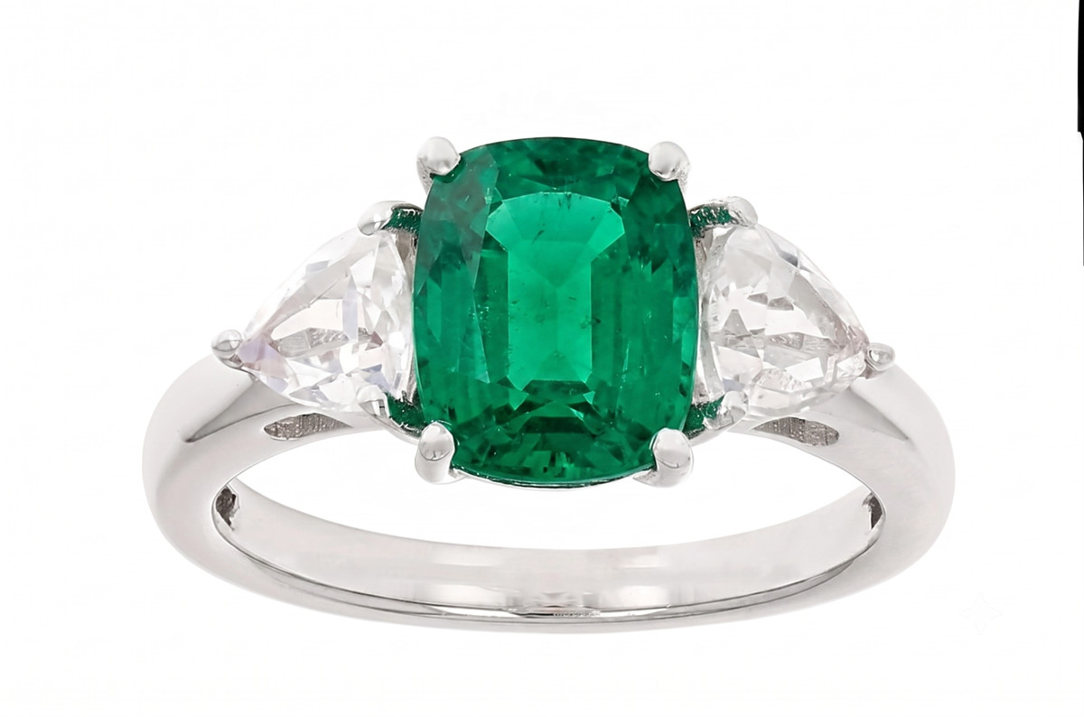 Natural Emerald Gemstone 4.50 Carat 925 Silver Handmade Birthstone Gift Ring