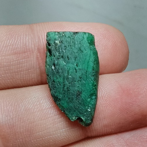 Natural Zambian Emerald Rough Stick, Emerald Rough Stick For Pendant Size 22mm.