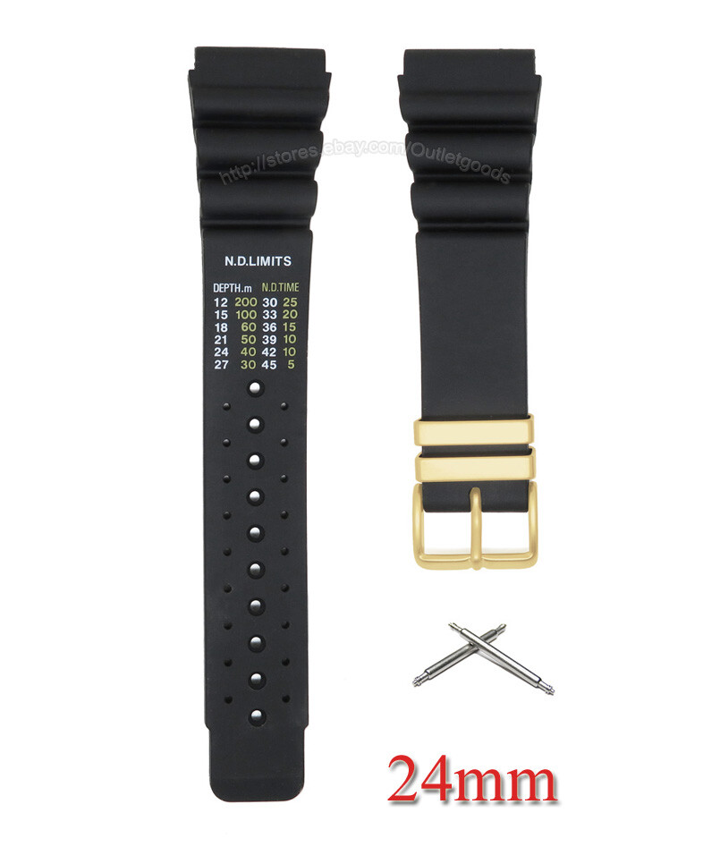 20mm 22mm 24mm Aqualand Promaster Rubber Watch Band Strap N.D Limits Meter