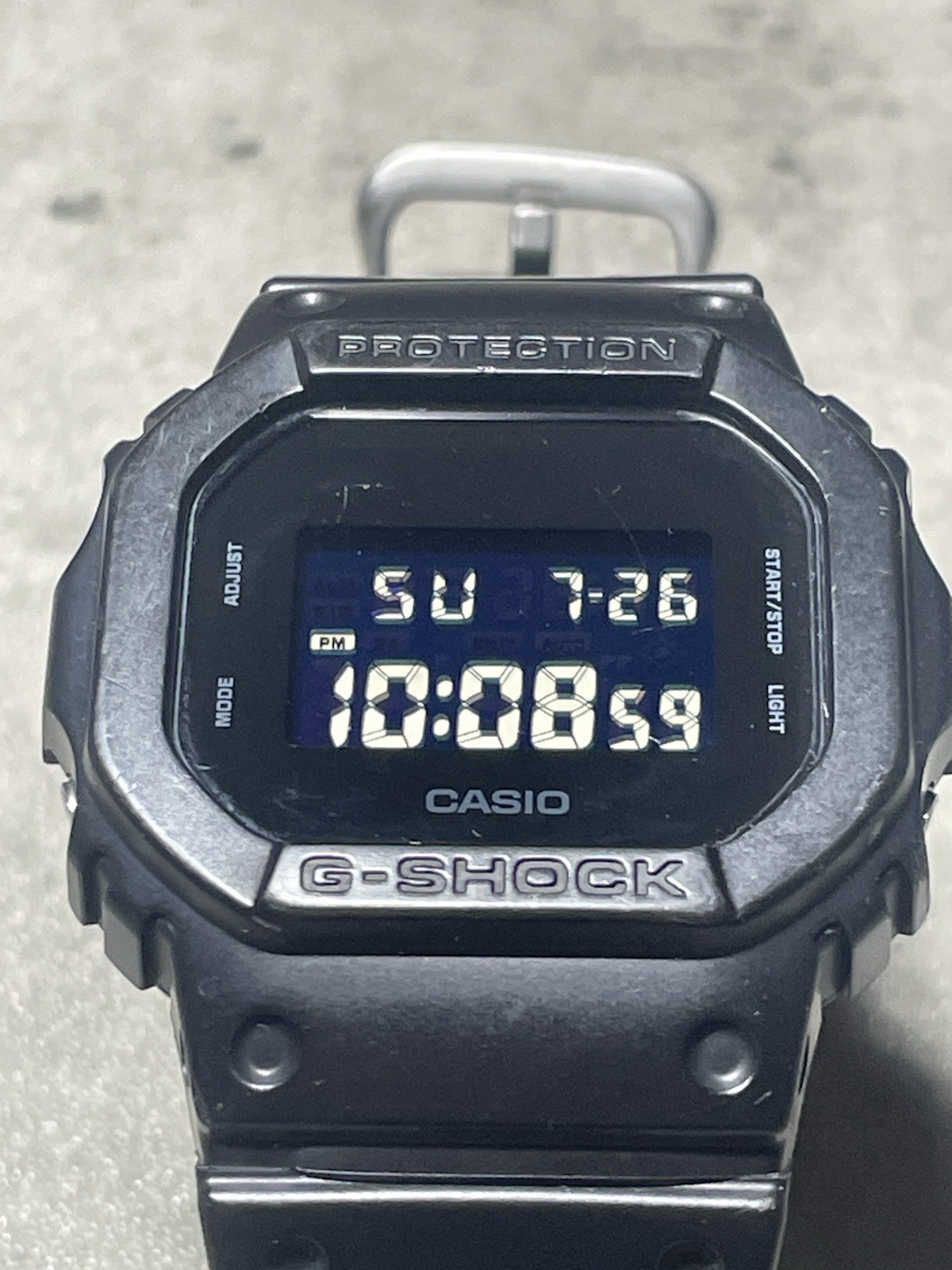 Casio G-SHOCK DW-5600BB All Black Digital Watch Module 3229 Used Face Scratches