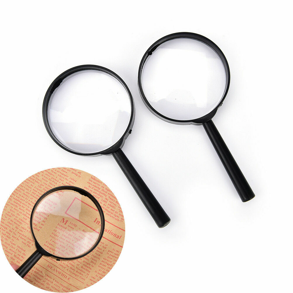 Magnifier 60mm Handheld 5X Magnifying Glass Handheld Low Vision Readin Black