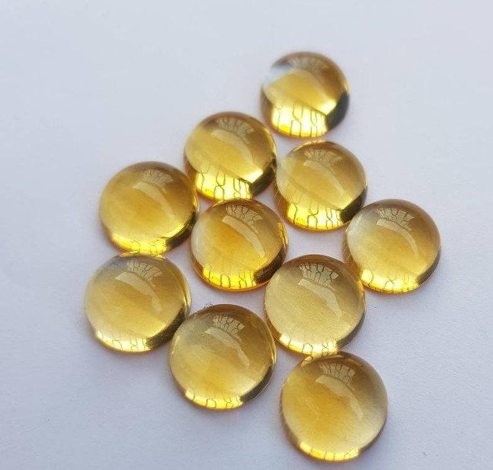 Natural Citrine Round Cabochon AAA Gold Gemstone Loose Stone 6mm-12mm Lot