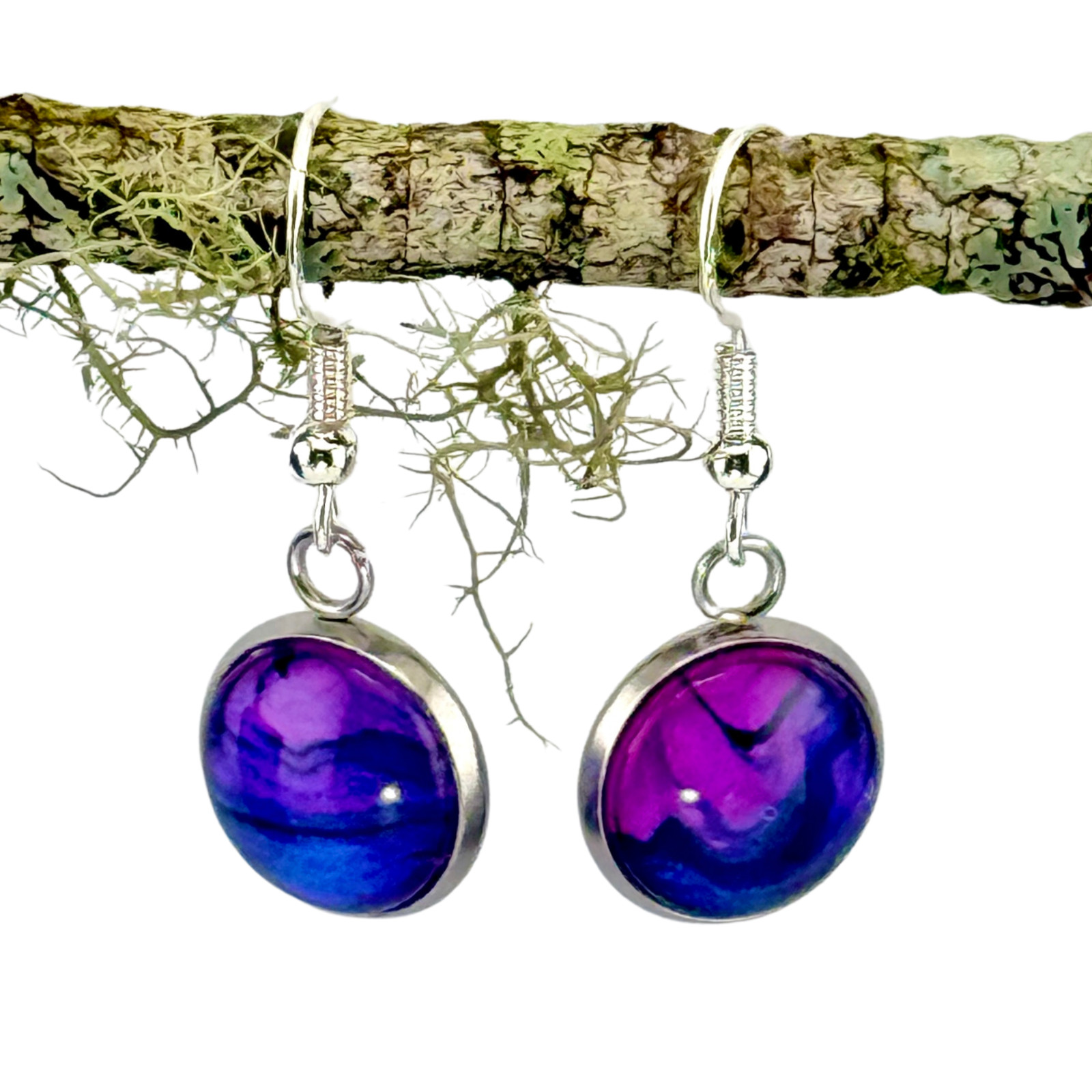 Dangle Earrings Handmade “Enchanted Skies” Sterling Silver French Earwires