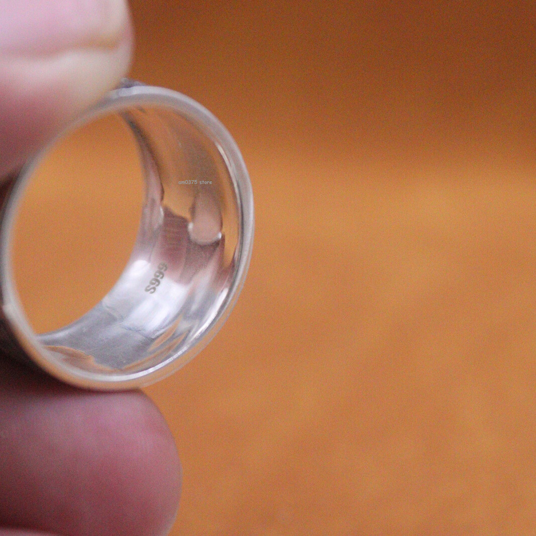 Real 999 Pure Silver Ring Men Chinese Four Great Divine Beasts Band Ring US 10