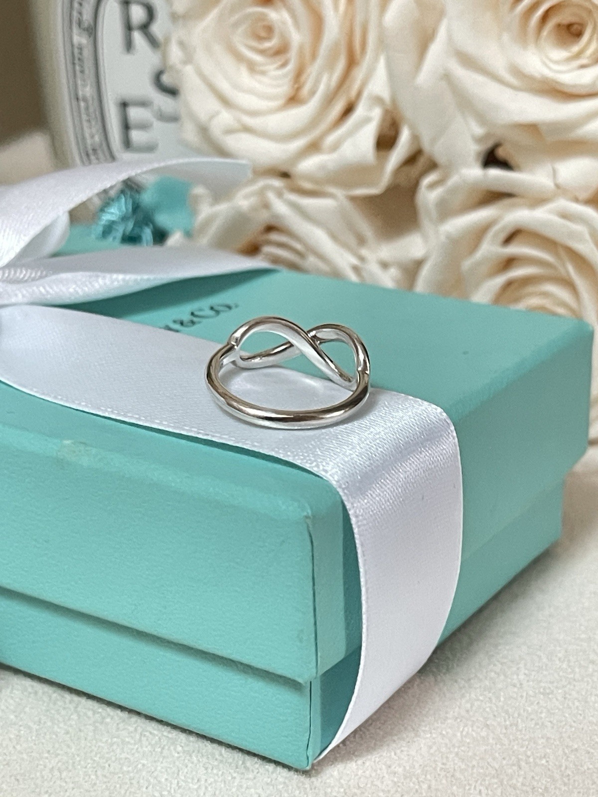 Tiffany & Co. Infinity Silver Ring size 5.5 $415 in Tiffany Blue Box