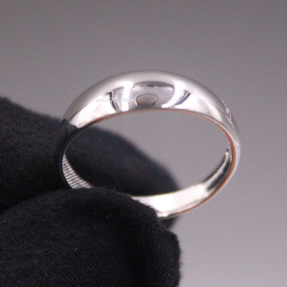 Pure 999 Fine Silver Ring Men Women’s 6mm Polish Surface Band Ring US Size 7.5