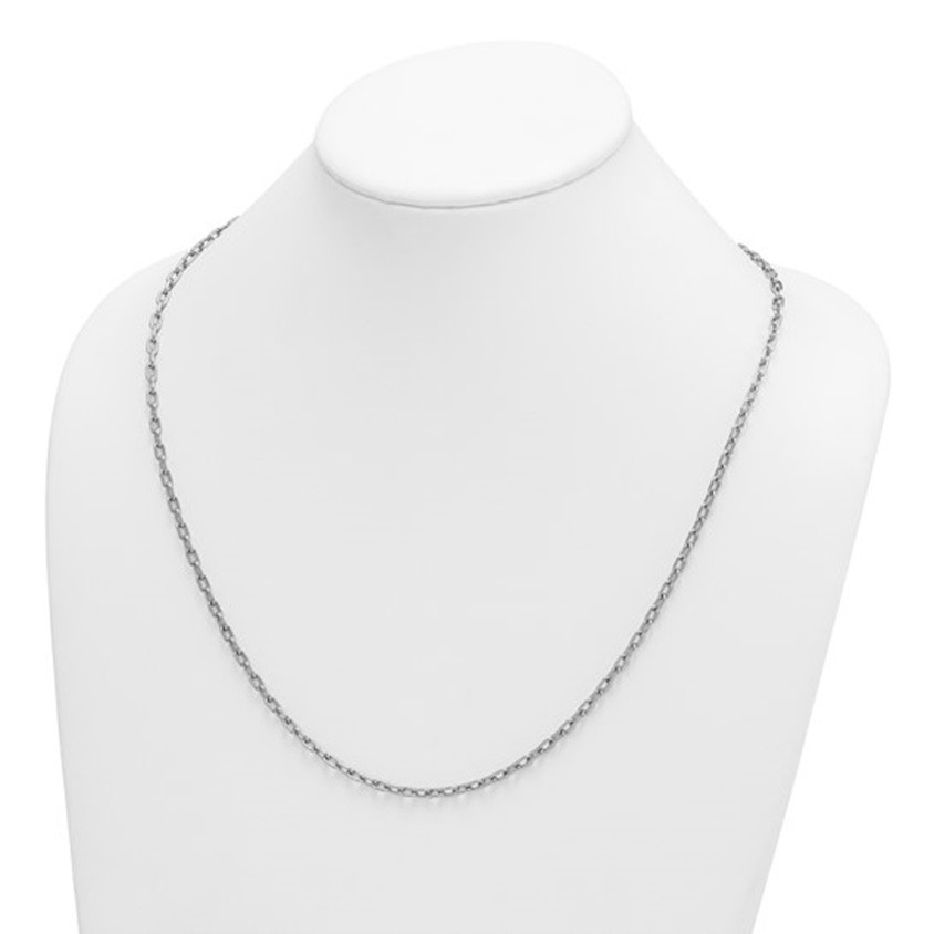 3.3mm Platinum PT950 Solid Fancy Link Cable Chain Necklace 18″ 20″ 24″ or 30″
