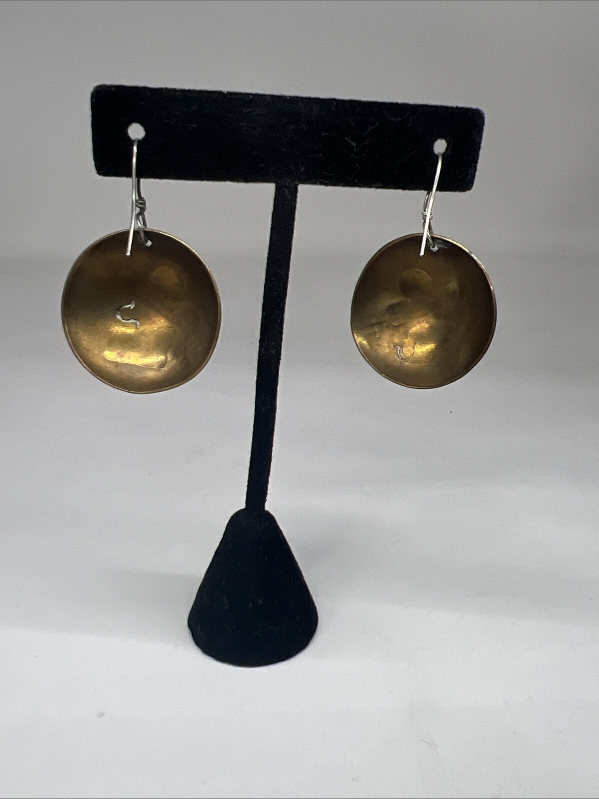 Copper, Brass, Sterling Artisan Earrings And Matching Cuff With Unknown Maker