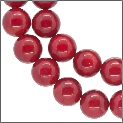 16″ Red Bamboo Coral Round Beads 7mm A #63041
