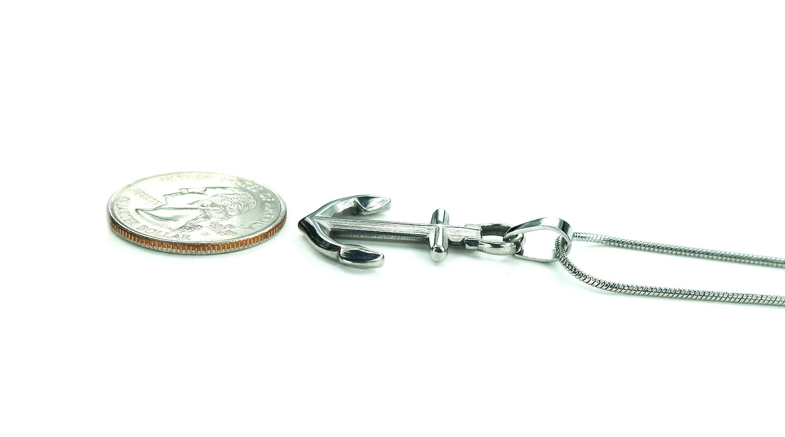 Anchor Necklace, Stainless Steel, Anchored Cross Mariners Cross Cross of Hope nb