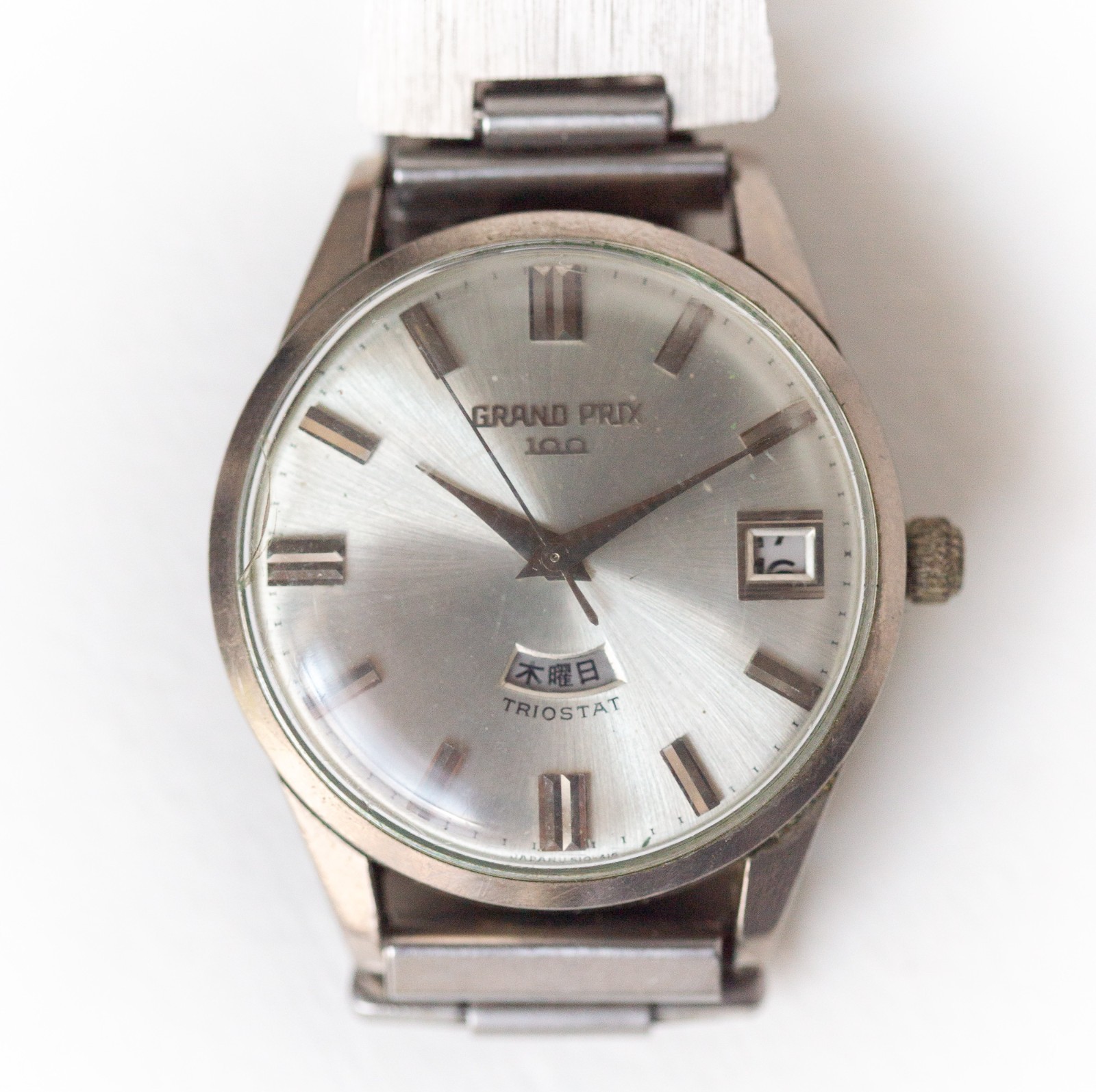 ORIENT Grand Prix 100 Triostat S65409 100 Jewels Vintage Wristwatch Ships f. NYC