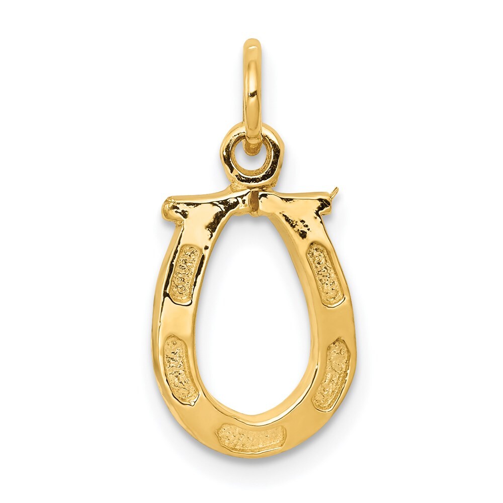 14k Yellow Gold Solid Polished Horseshoe Charm Pendant 0.65g, L-20mm, W-10mm