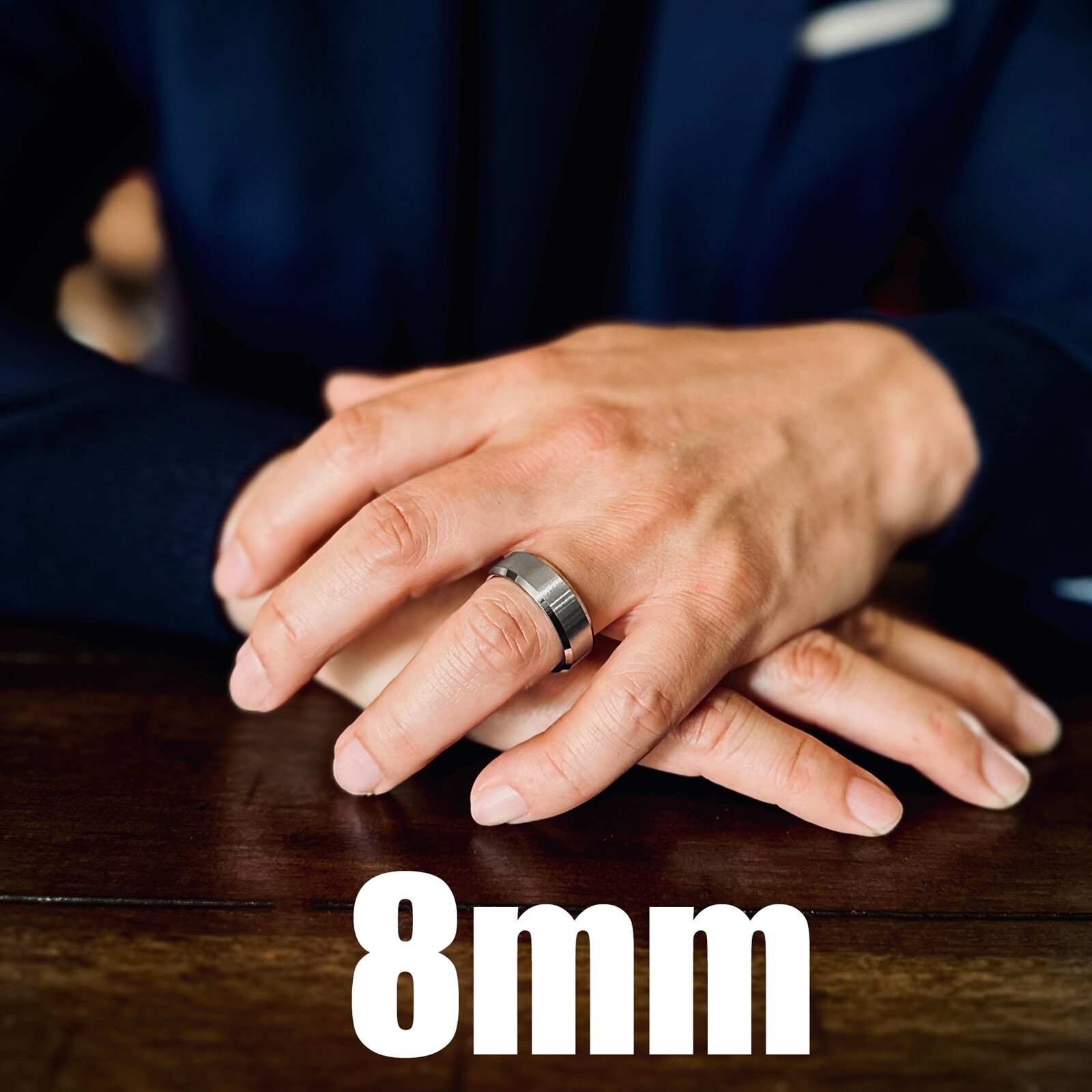 Personalized Tungsten Carbide Men’s Ring Brushed Center Wedding Band Jewelry