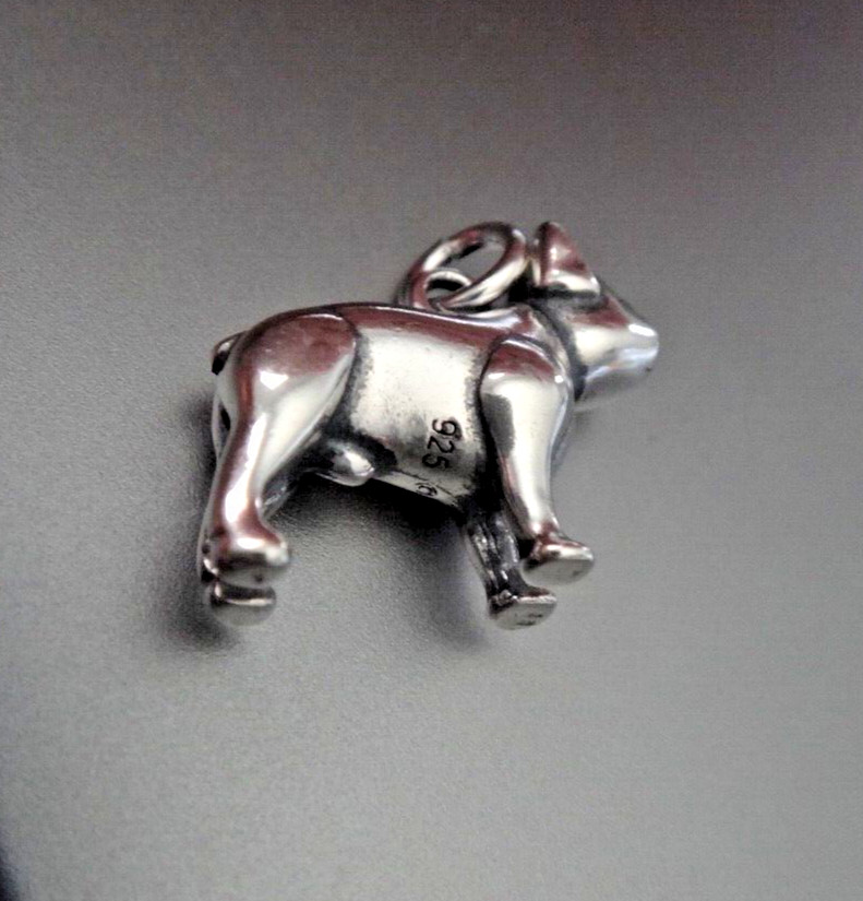 Sterling Silver 16x14mm solid ~3.5 gram Standing French Bulldog Frenchie Charm