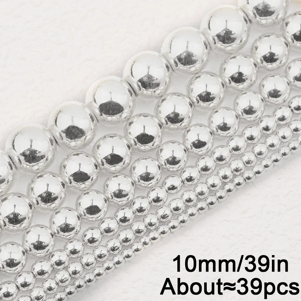 Sterling Silver Smooth Beads Ball Chain Necklace 4MM/6MM/8MM/10MM Jewelry