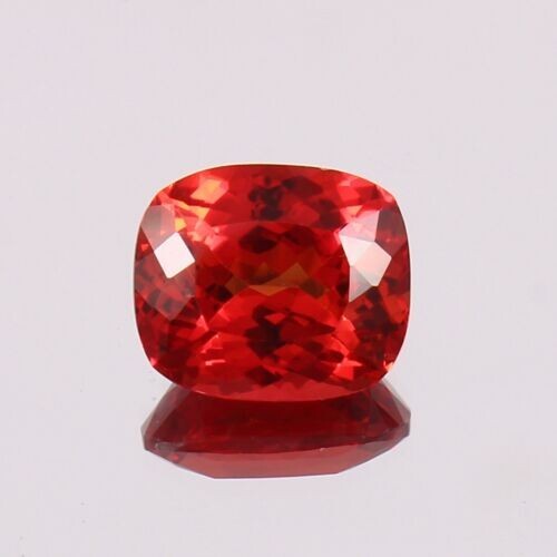 Terrefic Natural Ceylon Padparadscha Sapphire Loose Cushion Gemstone Cut 12x10MM