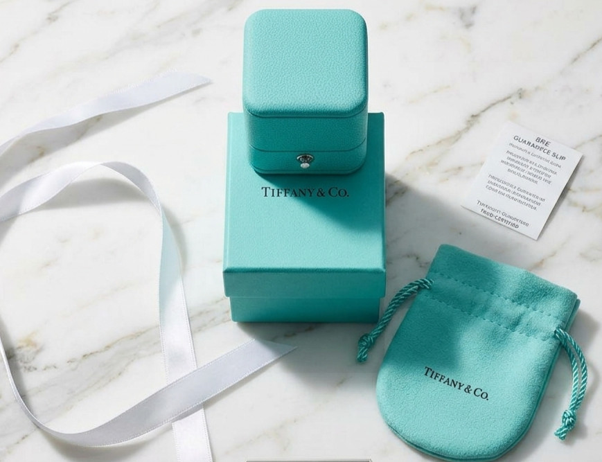 Tiffany & Co Engagement Ring Box + Outer Box + Pouch + Certificate + Folder +Bag