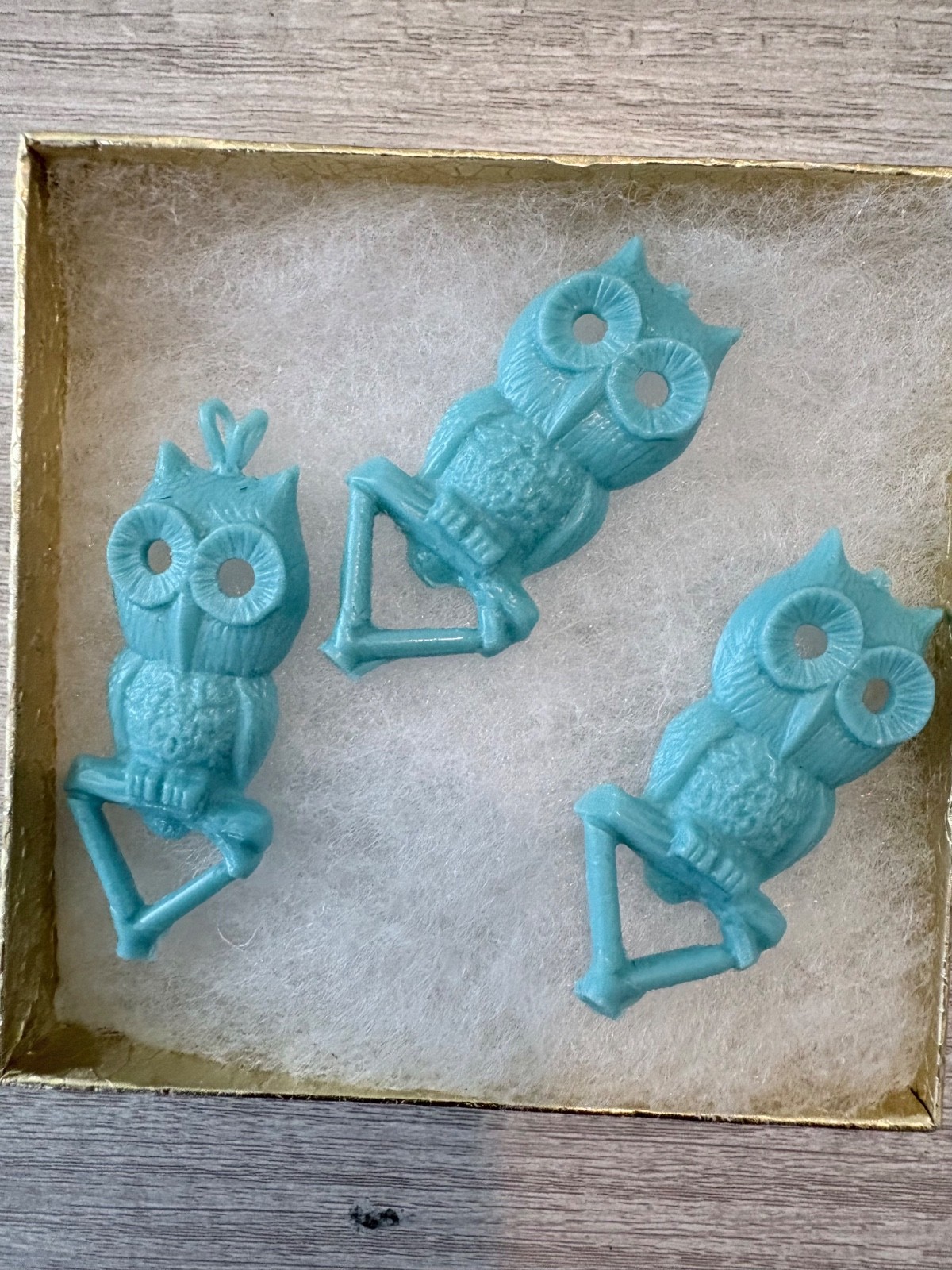 Wax Owl pendants (3) front view ready for casting 1-1/2 x 3/4″ great detail #139