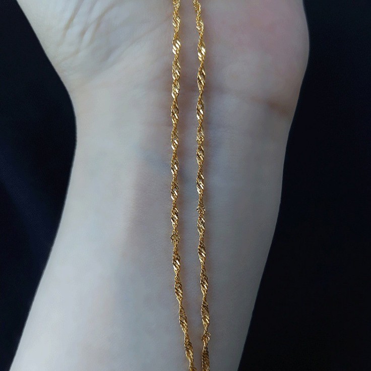 Stamped Au750 Solid 18k yellow Gold Necklace Women Gold Chain 46cm-