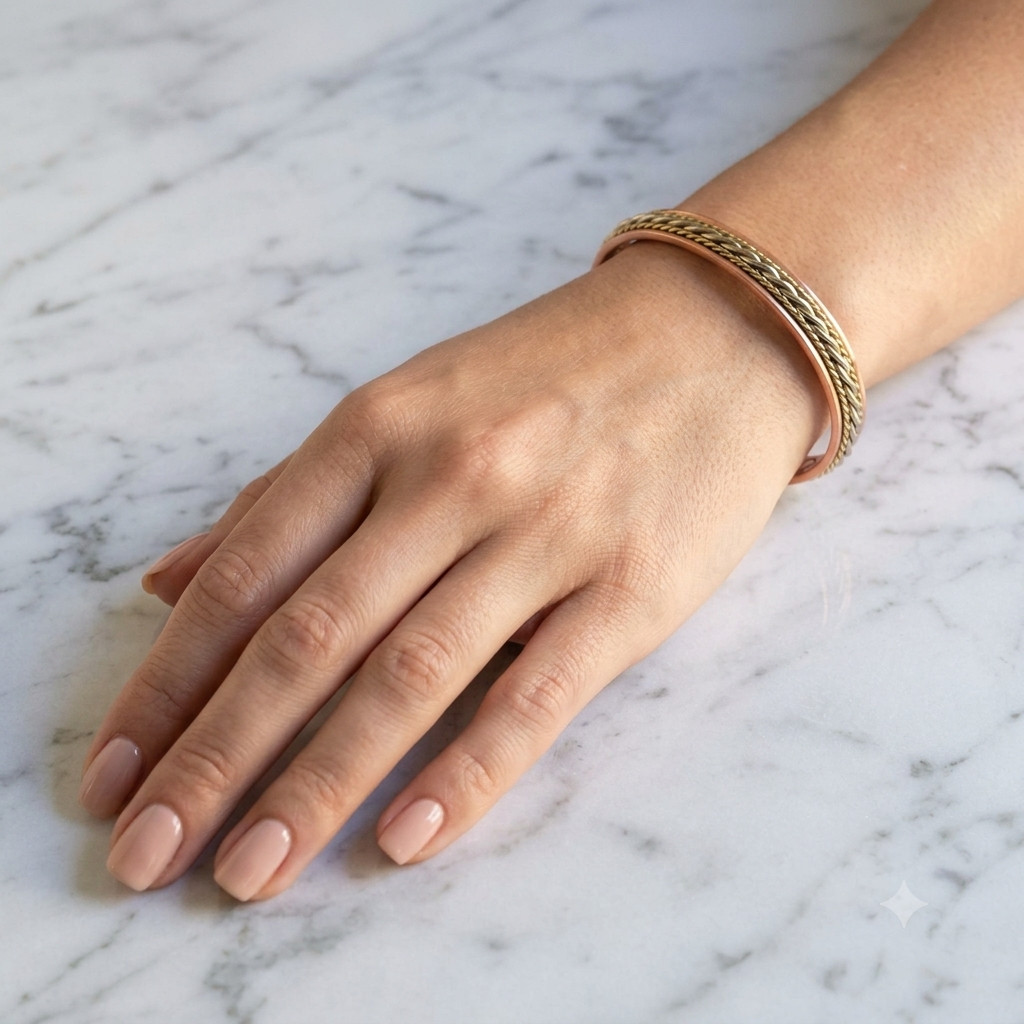 Tri Tone Solid Pure Copper Magnetic Cuff – Arthritis Therapy Bracelet Twist