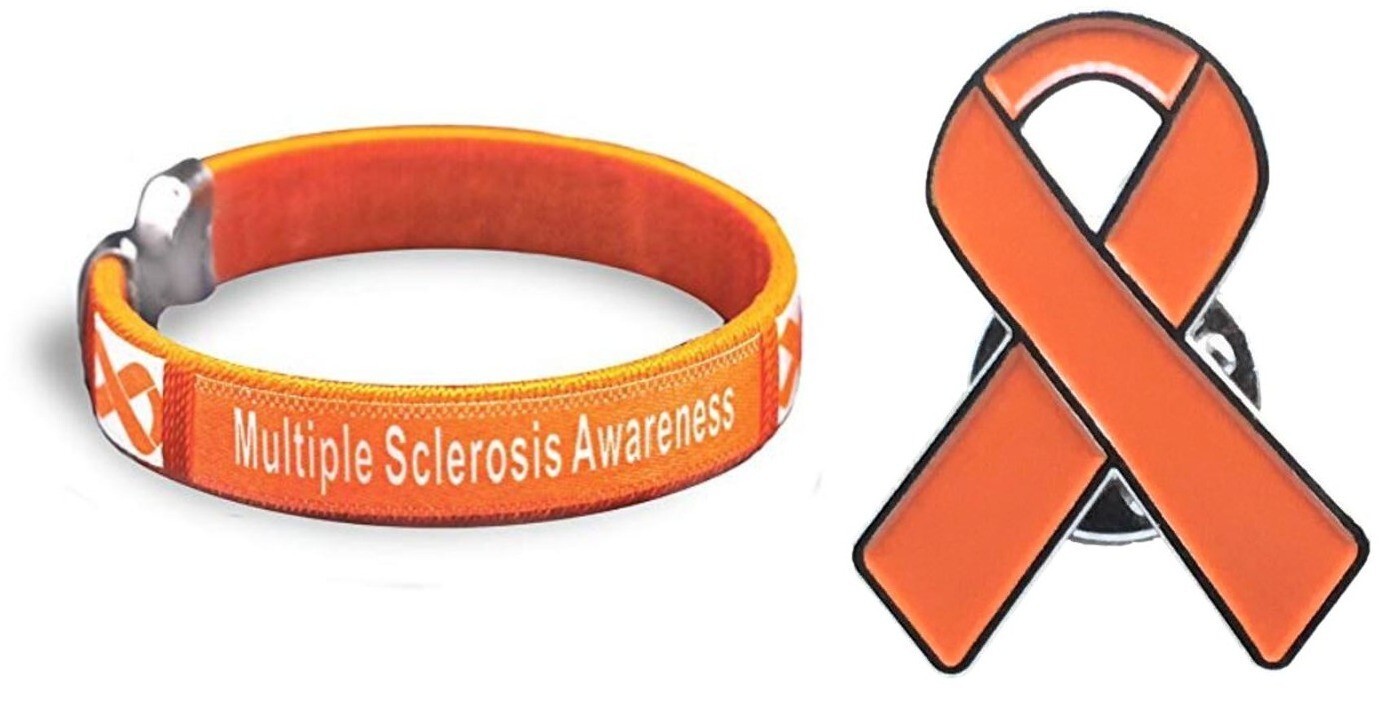 Multiple Sclerosis Awareness Bracelet & Enamel Pin – 2 High Quality Items