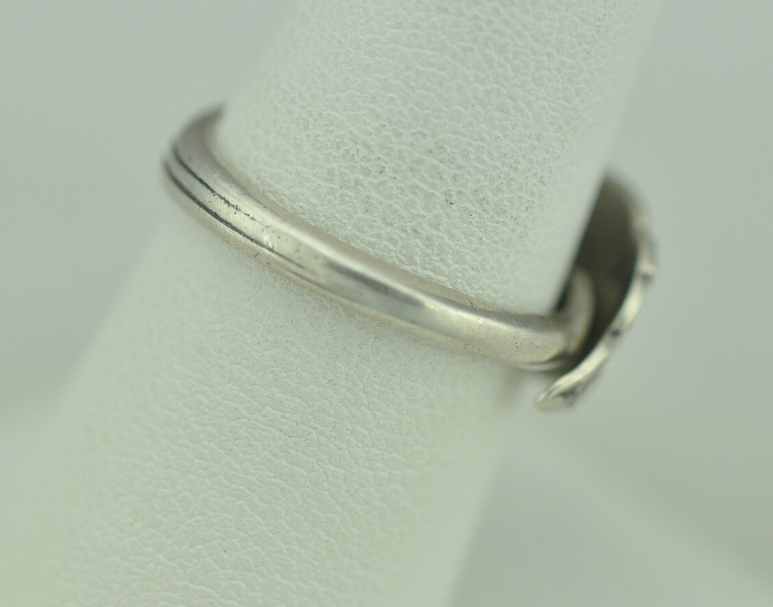 Dainty Solid 925 Sterling Silver Lily Of The Valley Flower Floral Spoon Ring