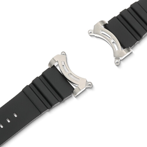 Silicone Watch Band Strap For Citizen Eco Drive Bj8050 w/Silver Metal Adapter