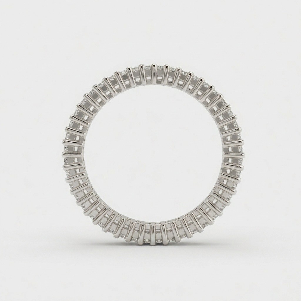 2.2ct Baguette Lab Grown Diamond Art Deco Eternity Band 14K Gold D-F VS