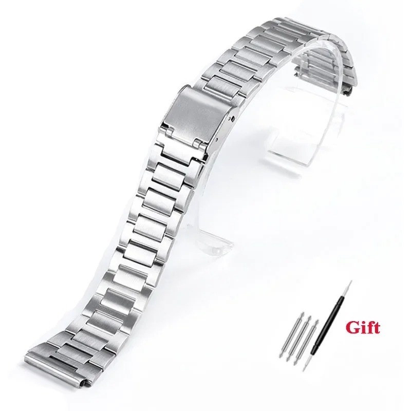 18mm For Casio A158W Watchband Stainless Steel Watch Strap for F-91W/F105/108/A1