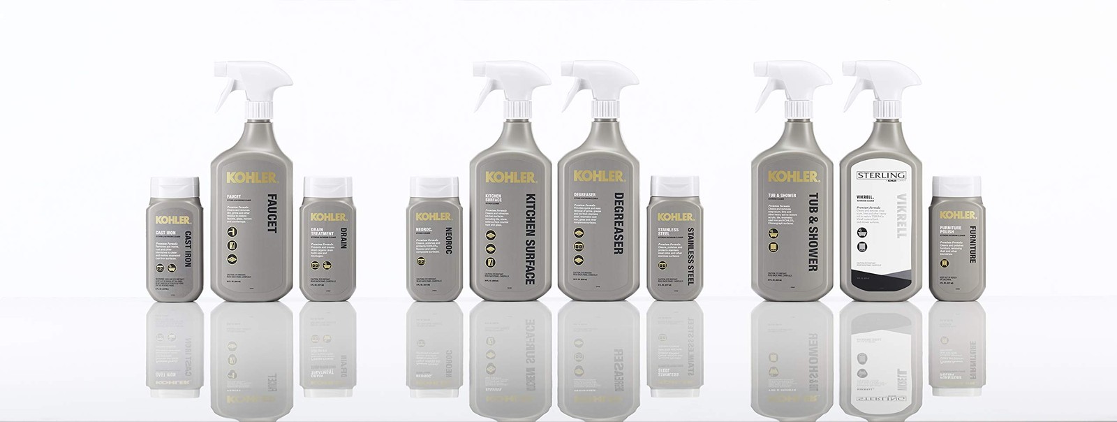 Kohler K-23729-NA Stainless Steel Cleaner, 8 FL Oz 8 Fl (Pack of 1), Gray