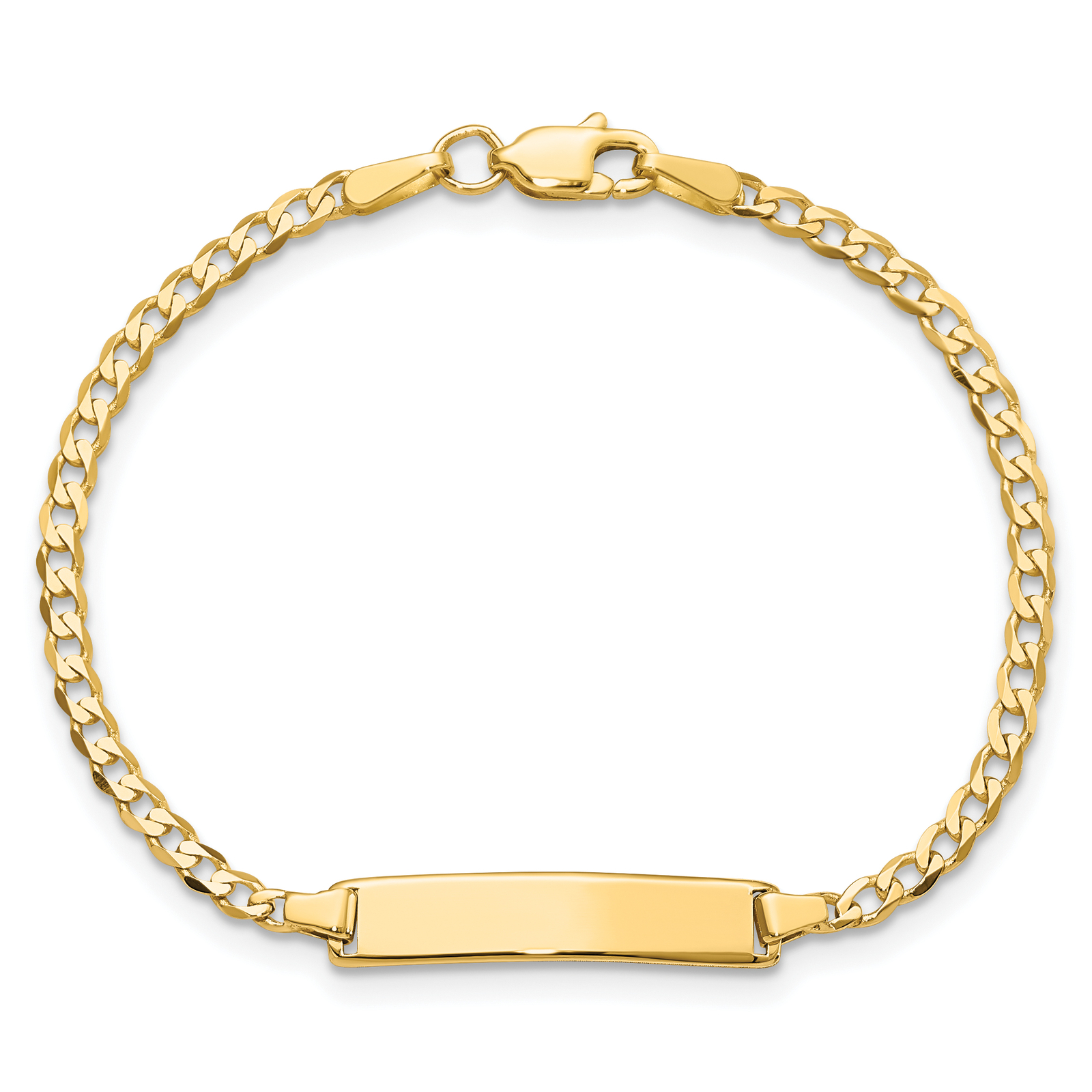 10k Flat Curb Link ID Bracelet 10BID103