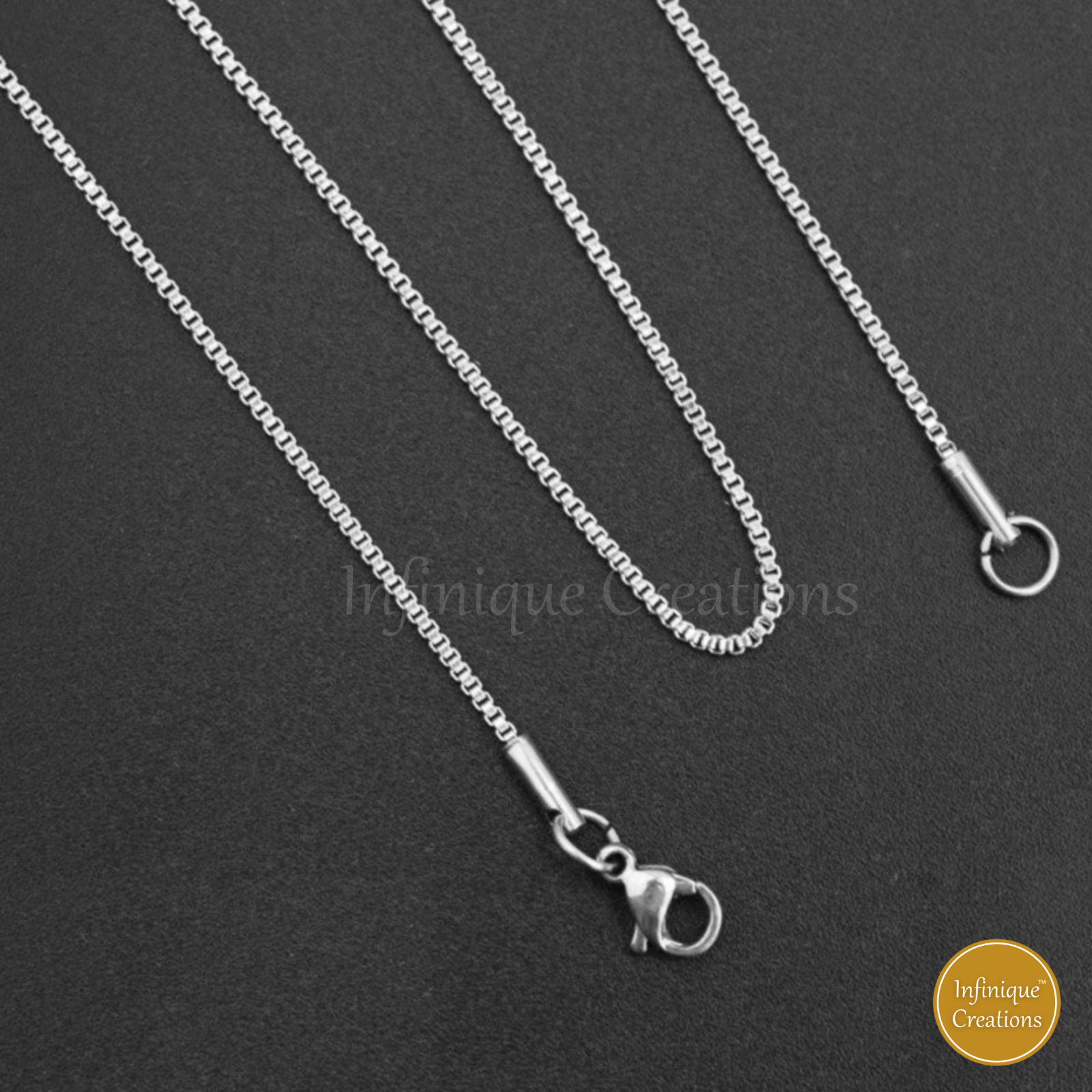Stainless Steel Silver Box Chain Bracelet and Necklace Men Women 1mm-4mm 7-38″