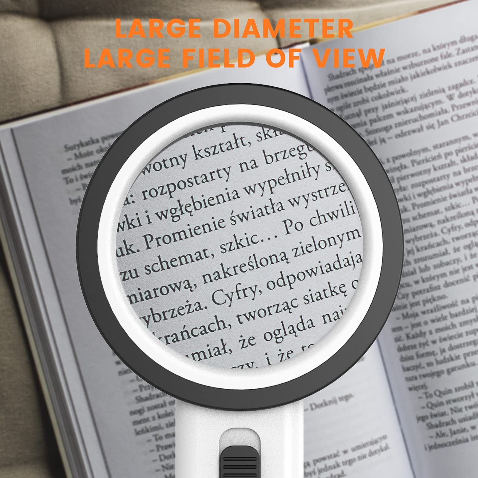 AIXPI Magnifying Glass with Light, Handheld Large 12 White