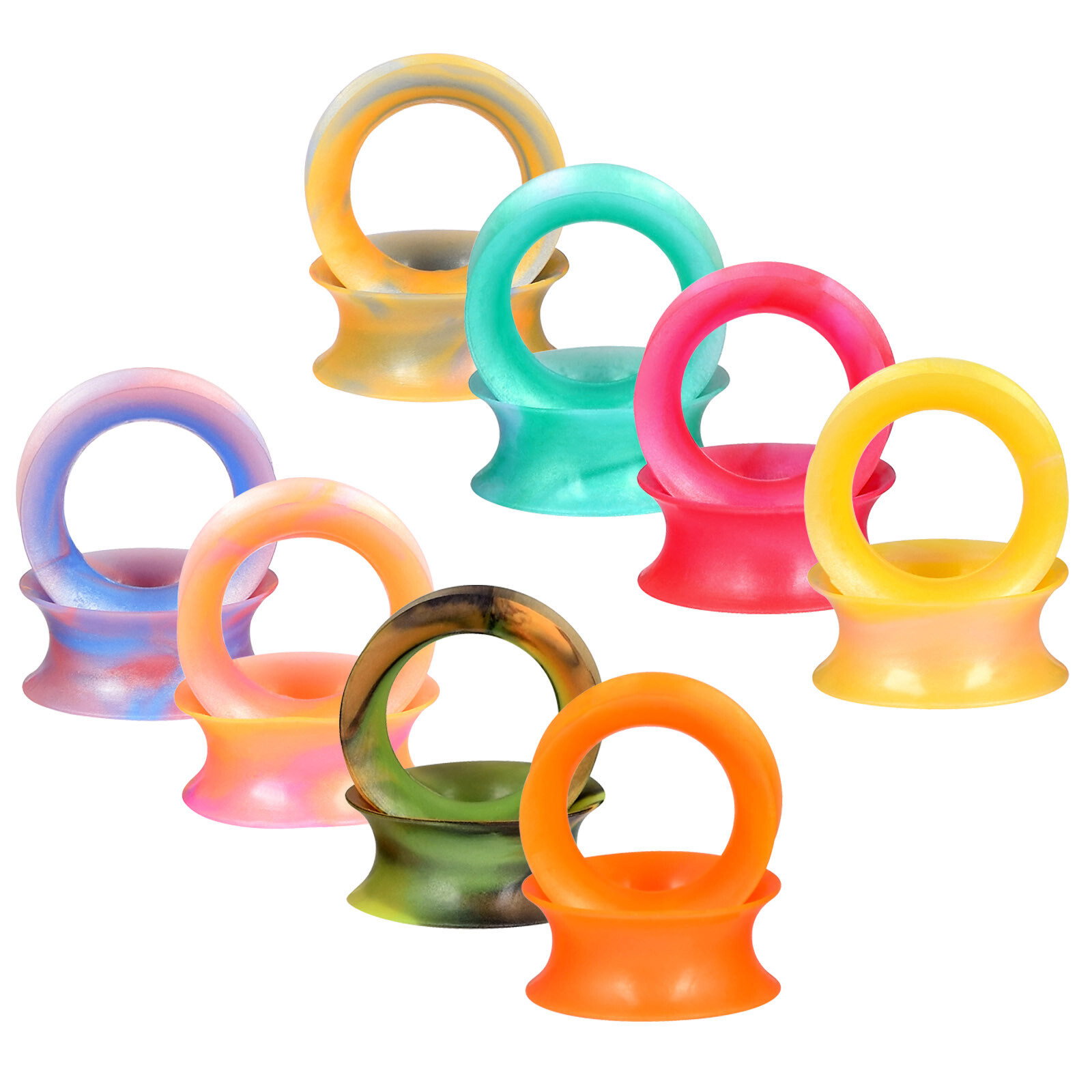 100Pcs Soft Silicone Ear Gauges Tunnels Plugs Expander Ear Piercing Wholesale