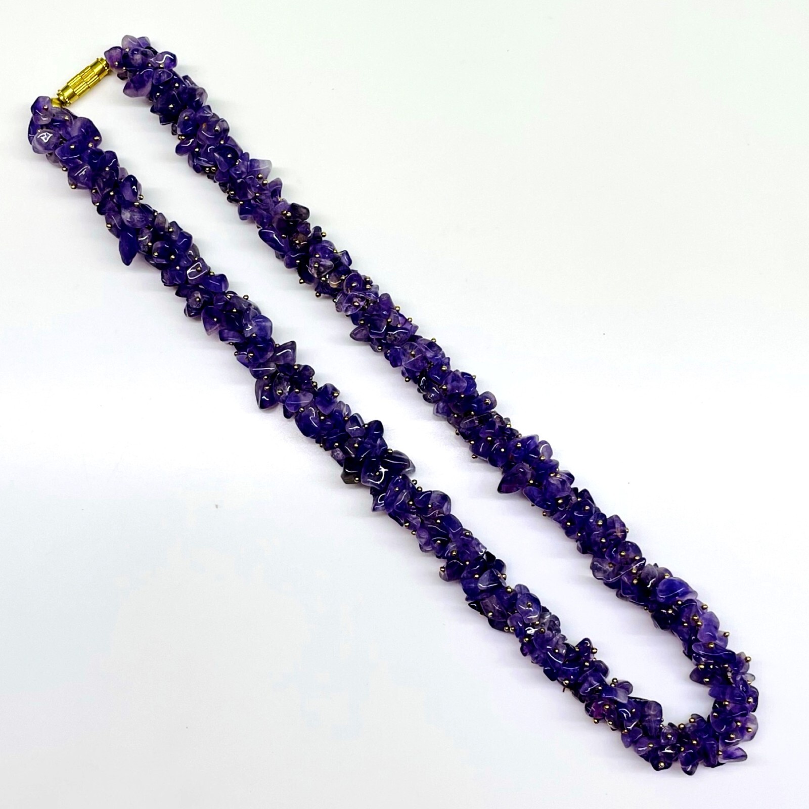 Natural Purple Amethyst Boutique Designer Handmade Beaded Necklace 18 Inches