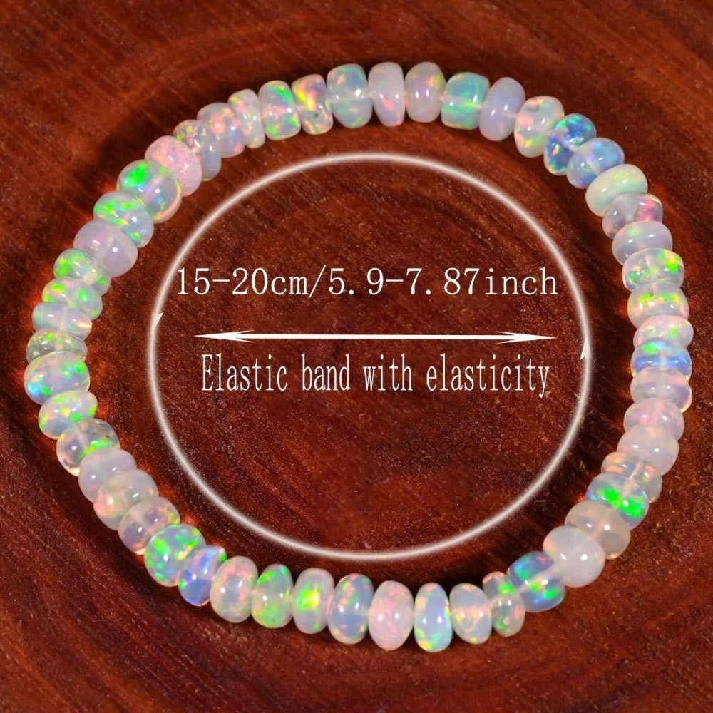 Natural Opal Gemstone 8mm Beads Healing Reiki Dainty Women Minimalist Bracelet
