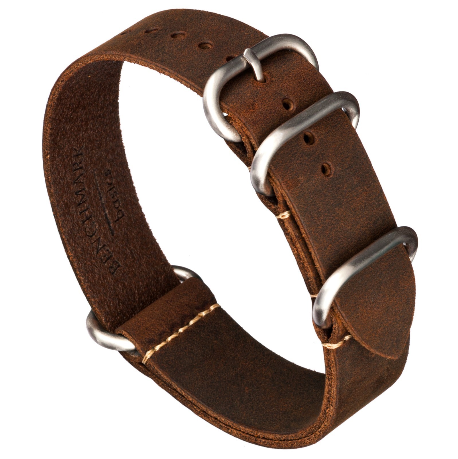 Crazy Horse Leather One Piece Watch Band – Dark Brown – 18, 20, 22 or 24mm