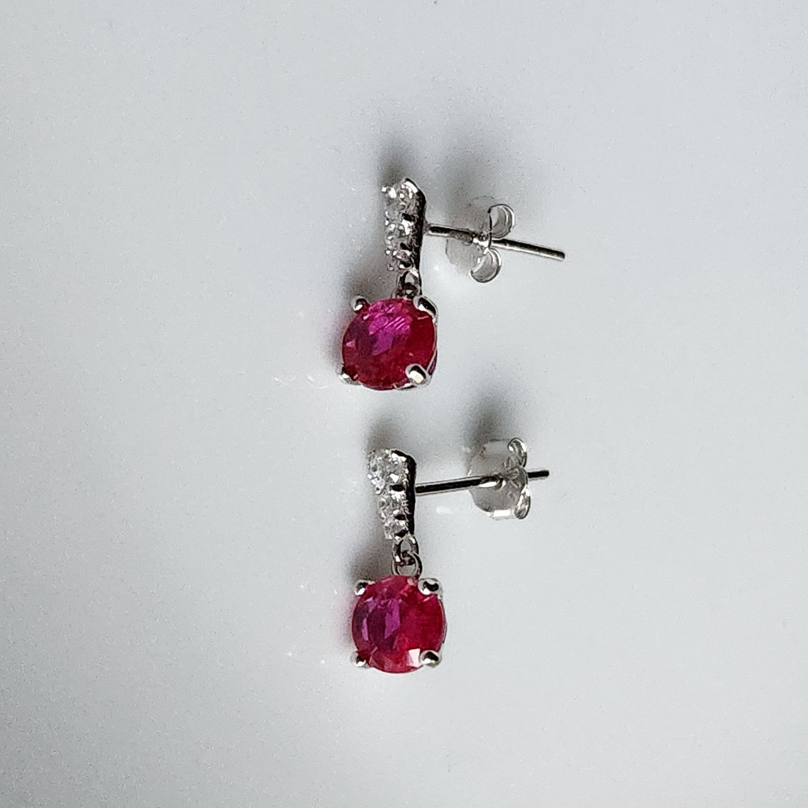 925 Sterling Silver 5mm Ruby SMALL Earrings Gemstone for Girls